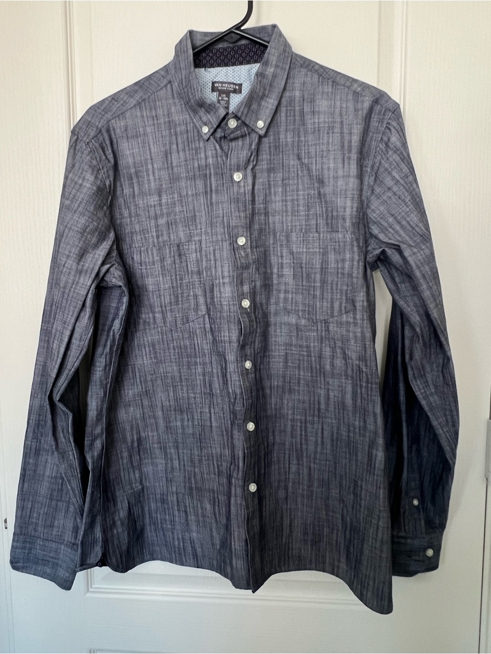 Van Heusen Slate Gray Button-Down Dress Shirt